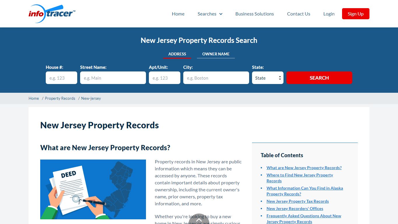 New Jersey Property Records - InfoTracer