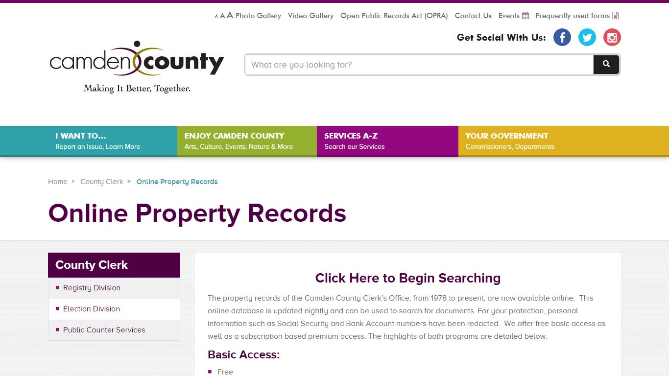 Online Property Records | Camden County, NJ
